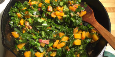 Collard Greens with Winter Squash and Bacon from Cook With What You Have