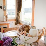 Breakfast table at the farmhouse