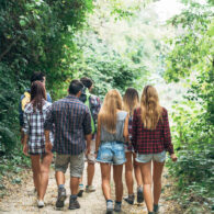 Off for a hike. 18 Miles of trails - from family style gentle to super tough and higher than "Old Rag".