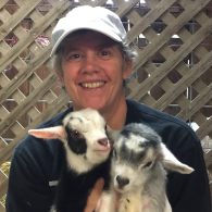 Leaping Lamb Farm guest with goats
