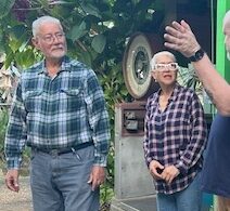 man and woman in conversation