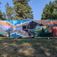 Container home with custom mural