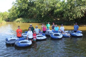 Guests at Scurlock Farms tubing San Gabriel River Georgetown TX (Austin)