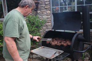 Grilling at Rocky Overlook Scurlock Farms Vacation Rentals Georgetown TX (Austin)