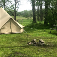 the RV spot in front of the barn