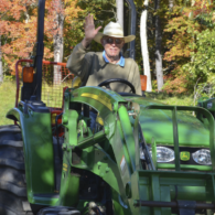 Farmer Dave waves hello at East Hill Farm